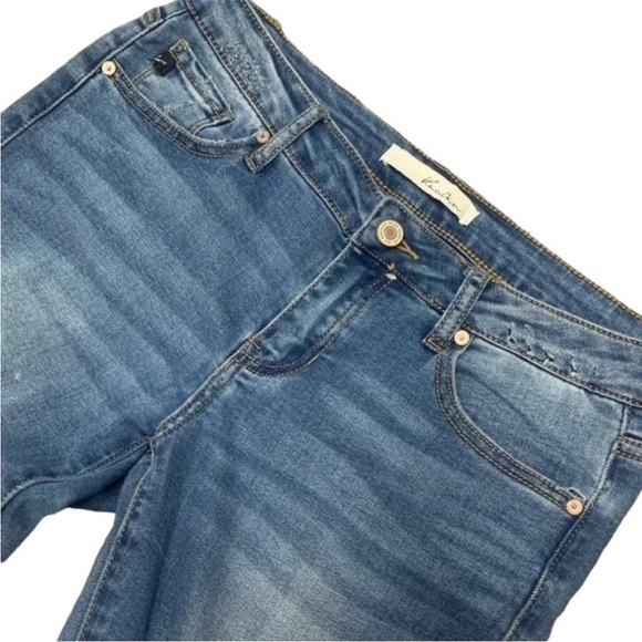 KanCan Distressed Knee Skinny Jeans Medium Wash Stretchy Size 27 / 7 - Picture 3 of 10